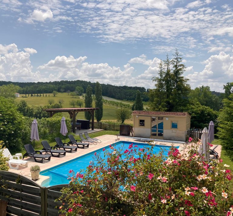 The stunning pool area
